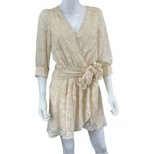 Berenice Size Cream Wrap Dress Size S